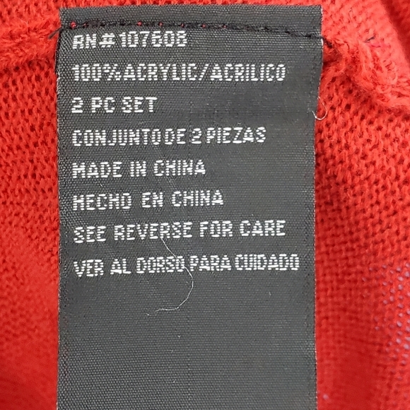 NWT R&K red knit dress with black belt Lg - Picture 7 of 16